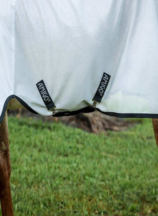 Horseware Ireland Amigo Bug Rug Stock Horse Silver and Black Fly Sheet NO Hood 74 - Image 3